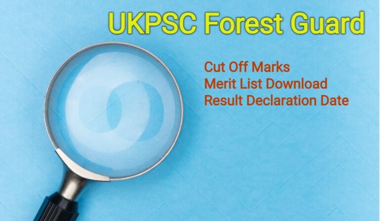 ukpsc vanrakshak cut off marks